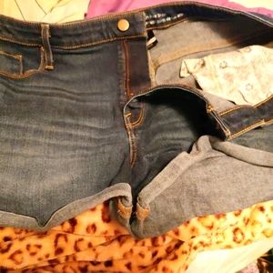 Denim high rise shorts